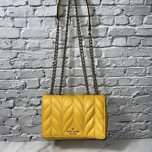 Kate Spade Briar Lane Quilted Mini Emelyn Crossbody Bag - Mustard Yellow